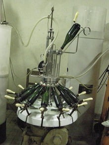 Corking a Champagne Bottle.