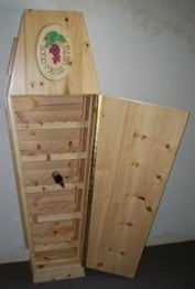Coffin Doubles as a Wine Rack…or is that Vice-Versa?