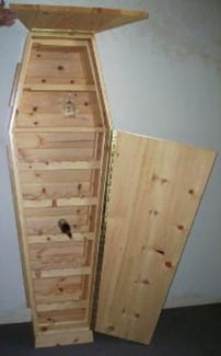 The Wine Bottle Coffin. The perfect gift for someone you hate.