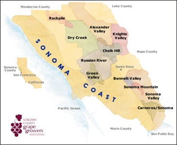 Sonoma Wine Map
